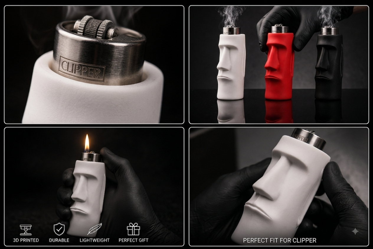 3D Printed Moi Moi Face Lighter Case – Premium Clipper Cover