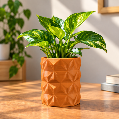 Geometric Mini Flower Pot | Modern Decorative Planter for Small Plants & Succulents