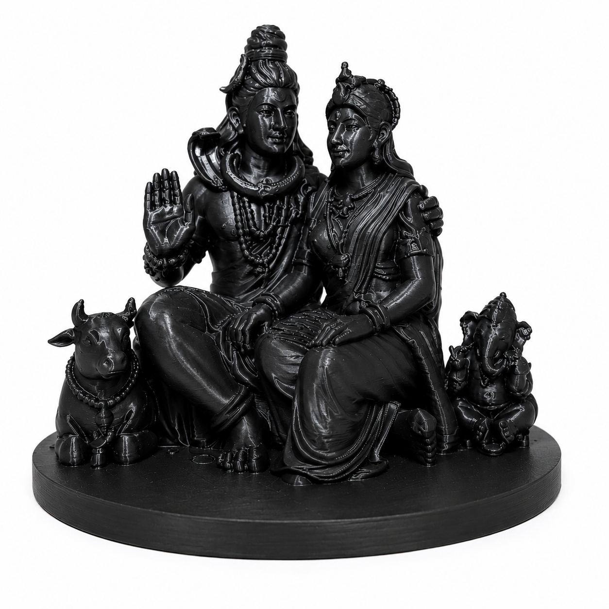 Shiv Parivaar Murti - Premium 3D Printed Divine Home Mandir & Car Decor