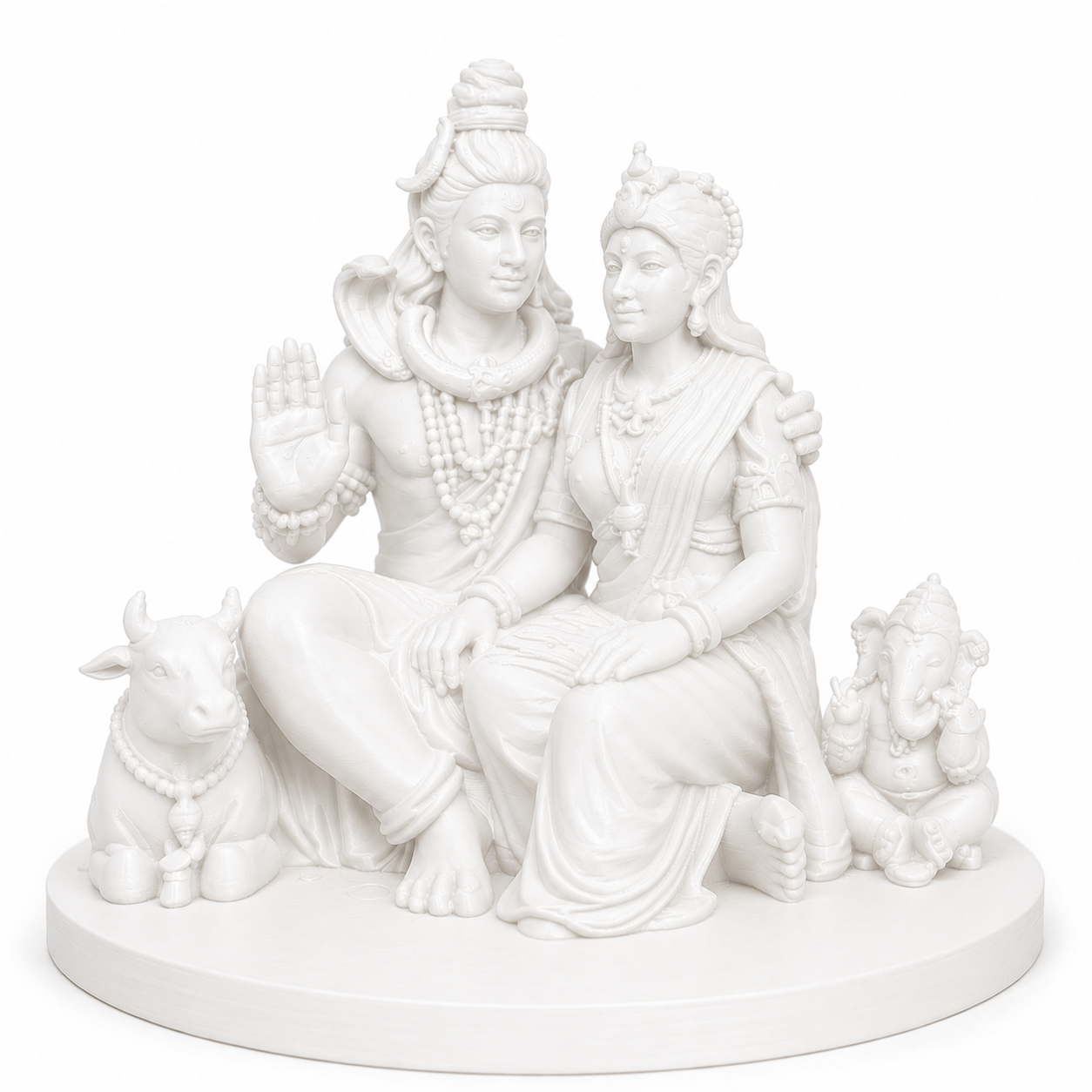 Shiv Parivaar Murti - Premium 3D Printed Divine Home Mandir & Car Decor