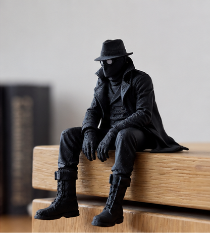 Noir Spider Vigilante – Sitting Ledge 3D Printed Figure