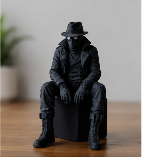 Noir Spider Vigilante – Sitting Ledge 3D Printed Figure