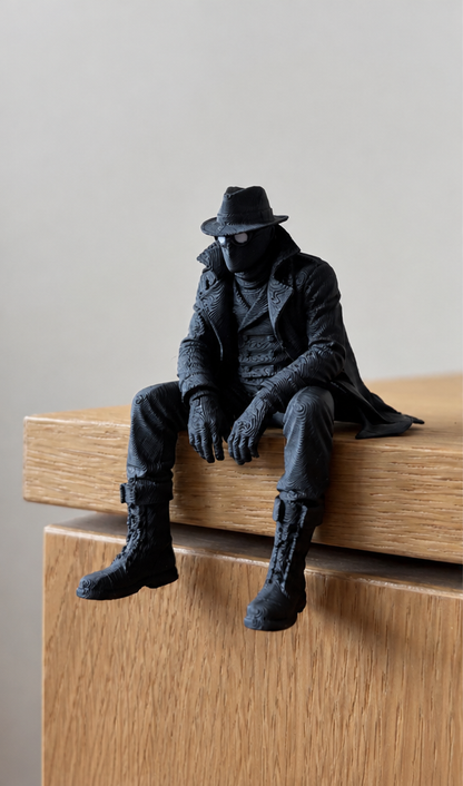 Noir Spider Vigilante – Sitting Ledge 3D Printed Figure