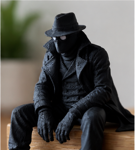 Noir Spider Vigilante – Sitting Ledge 3D Printed Figure